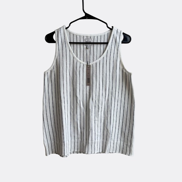 NIC+ZOE Destination Stripe V-Neck Sleeveless Tank White Multi Size M NWT $118 - Picture 2 of 6